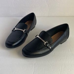 Limelight Black Vegan Leather Loafers Size 9
